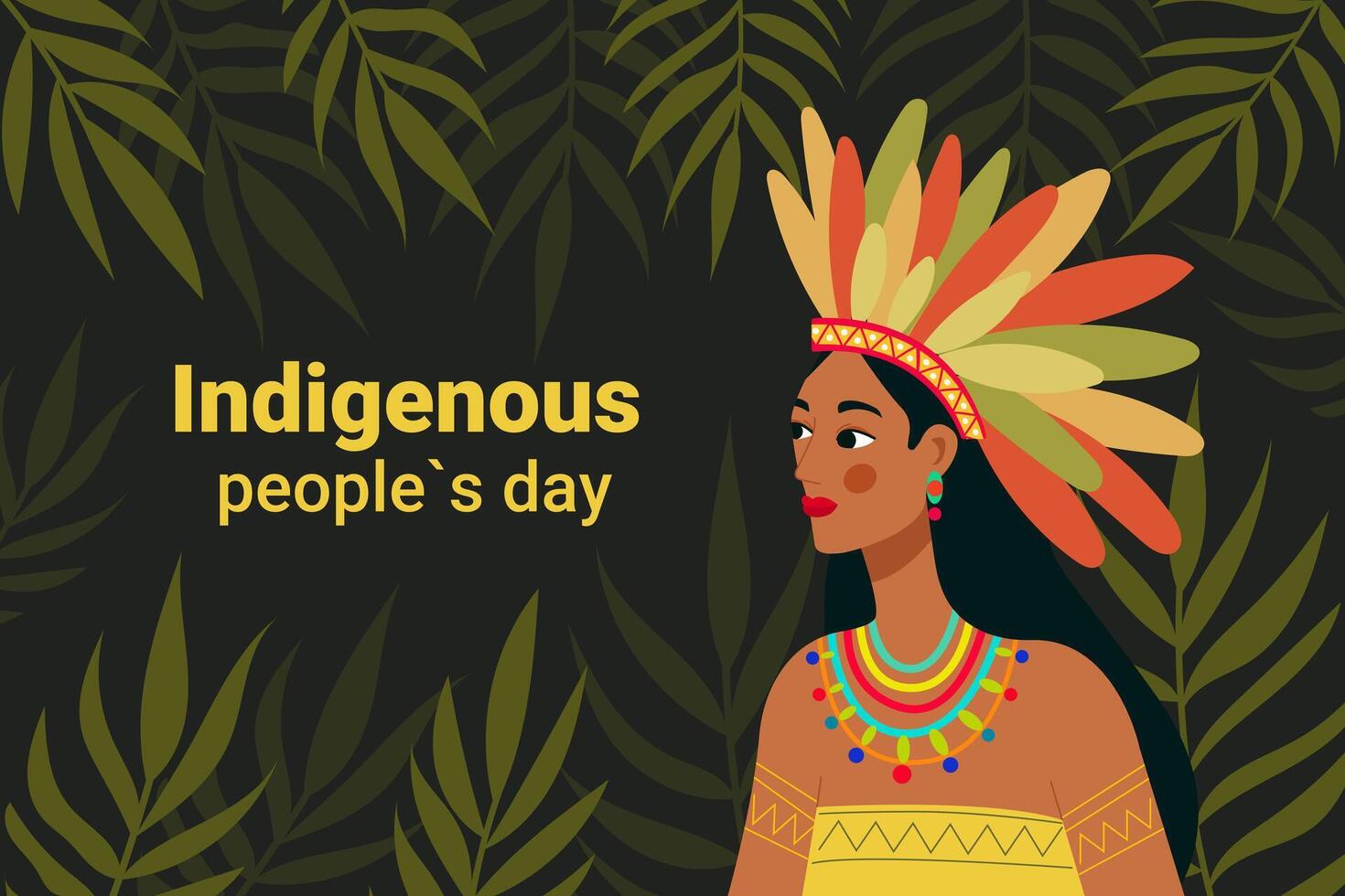 Art celebrating Indigenous People's Day vector