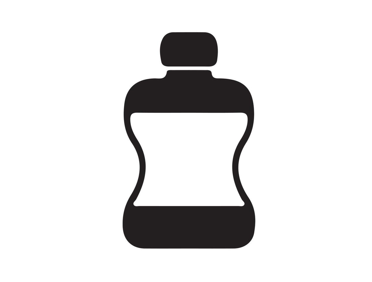 Baby oil bottle in silhouette on white background vector