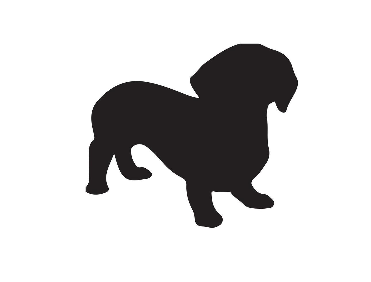 Dachshund in silhouette on white background vector