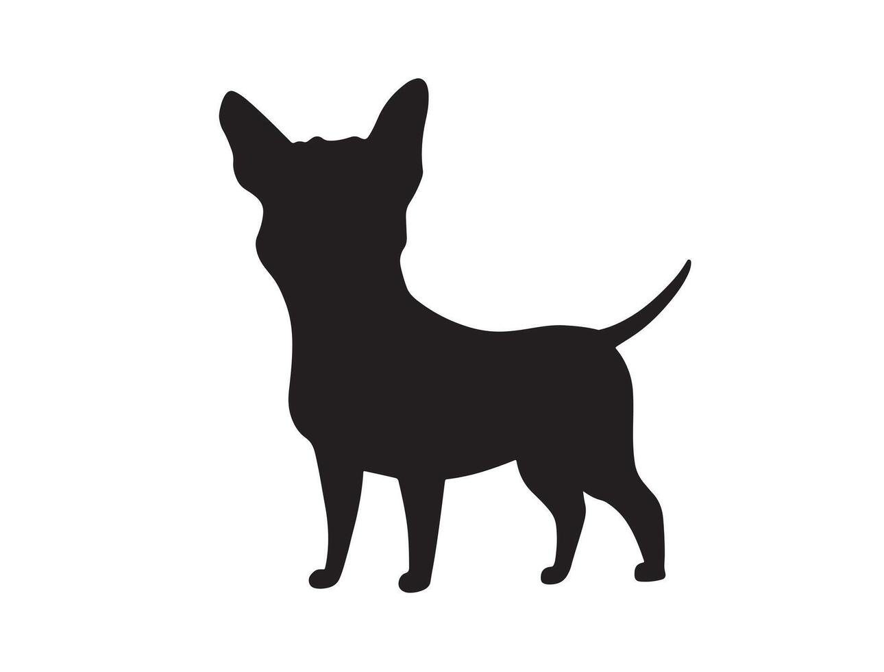 Chihuahua dog in silhouette on white background vector