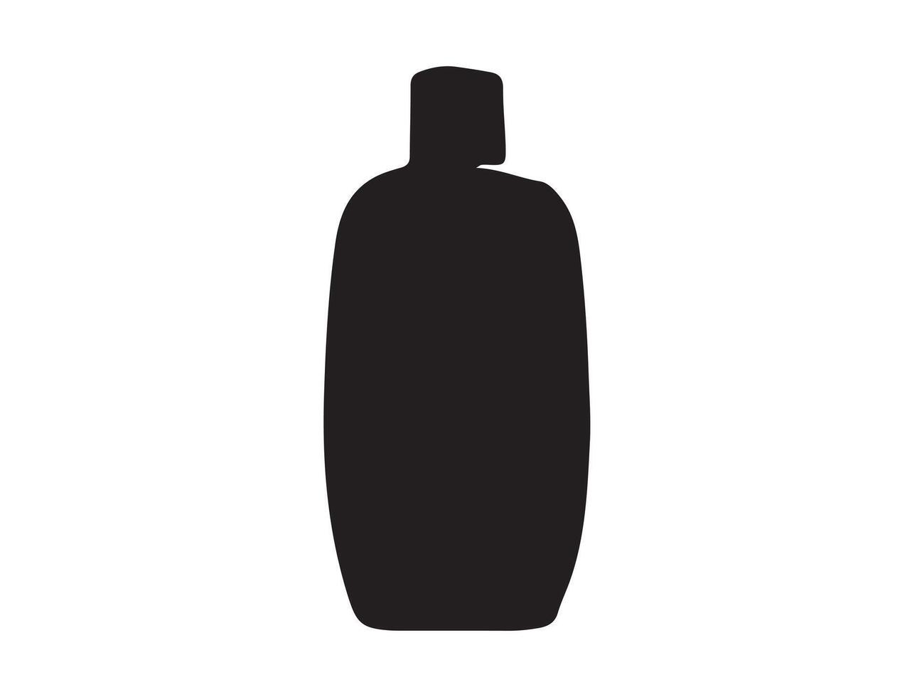 Lotion bottle in silhouette on white vector