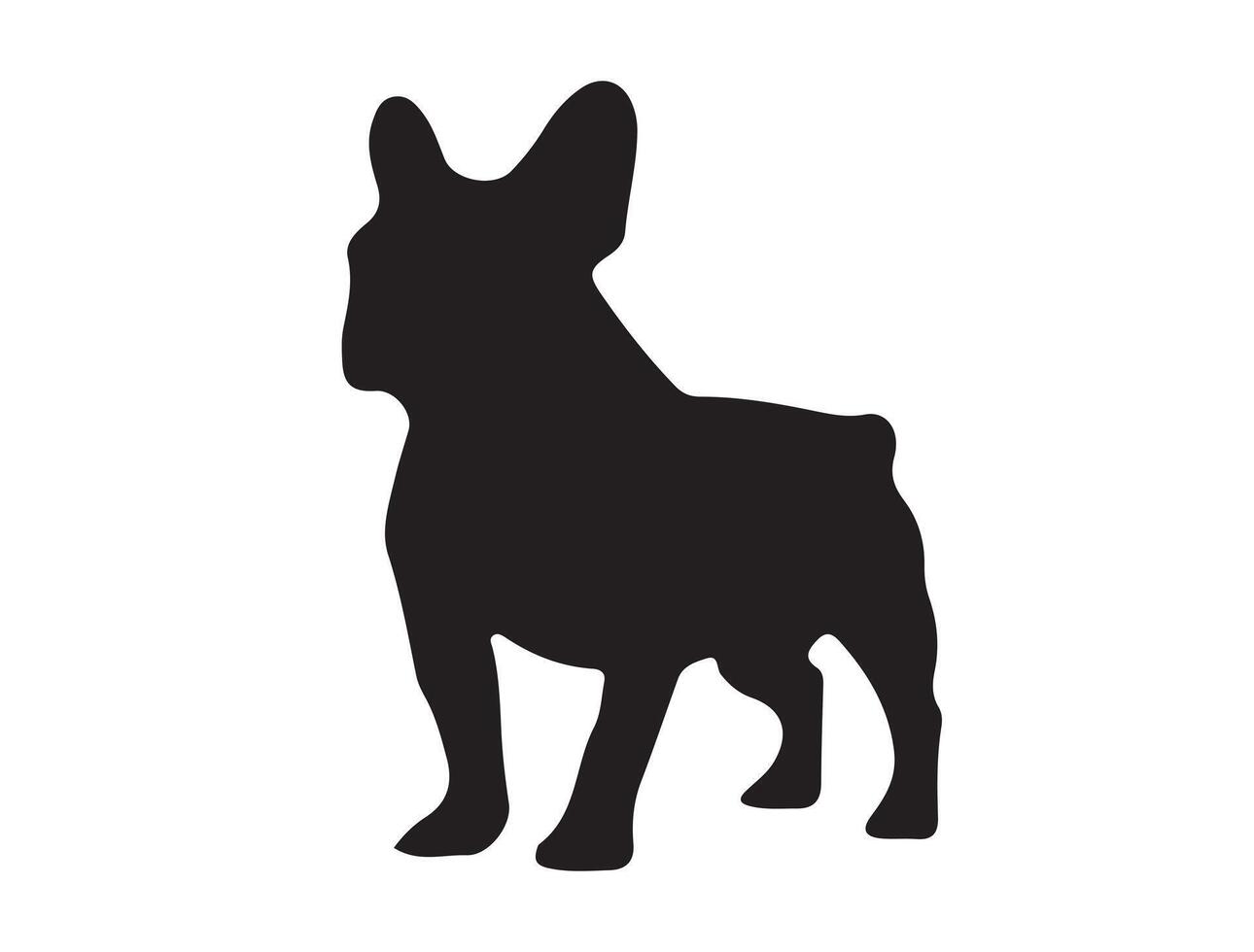 Bull dog in silhouette on white background vector