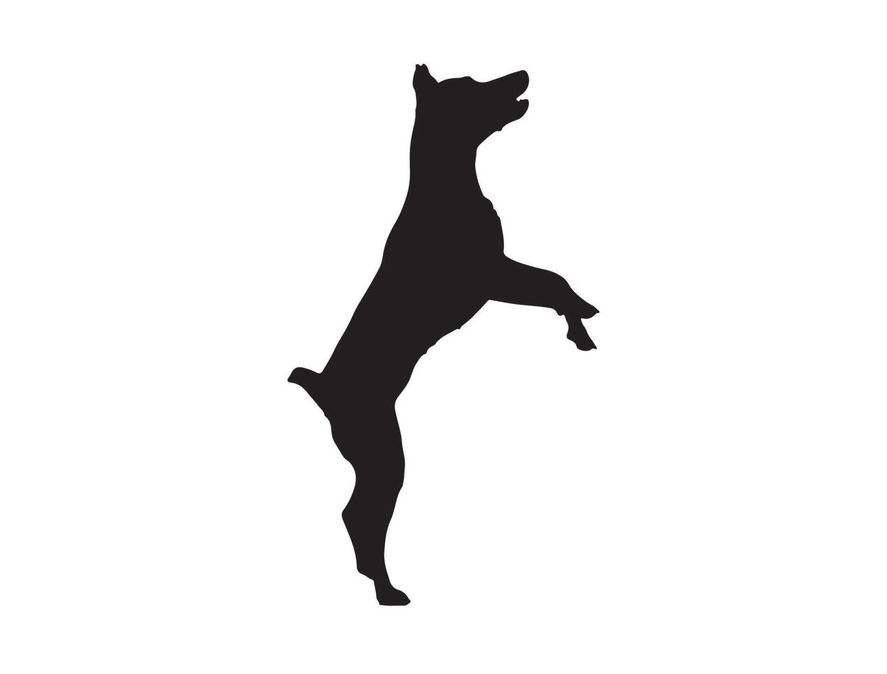 Dog in silhouette on white isolated vector