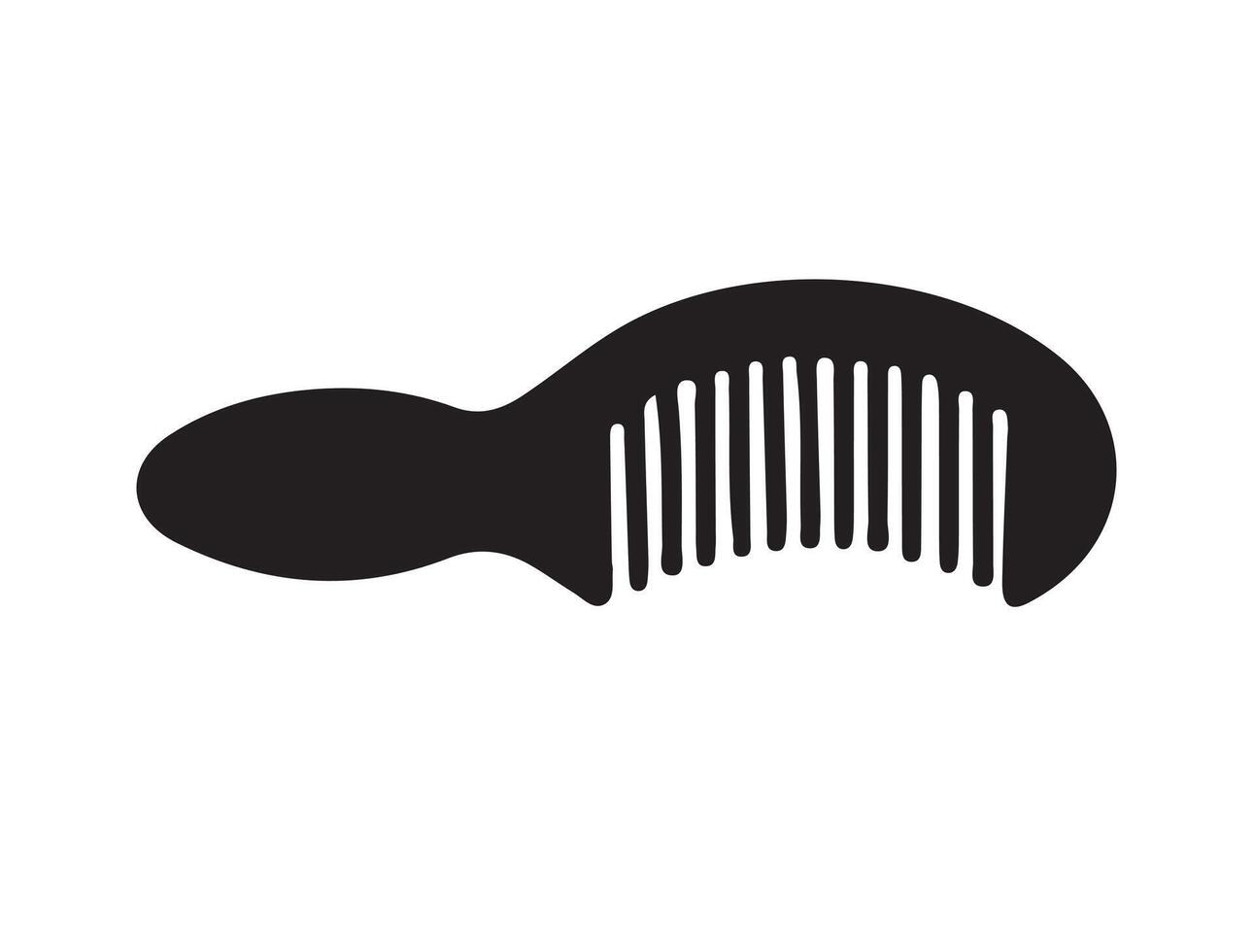 Baby hair brush in silhouette on white background vector