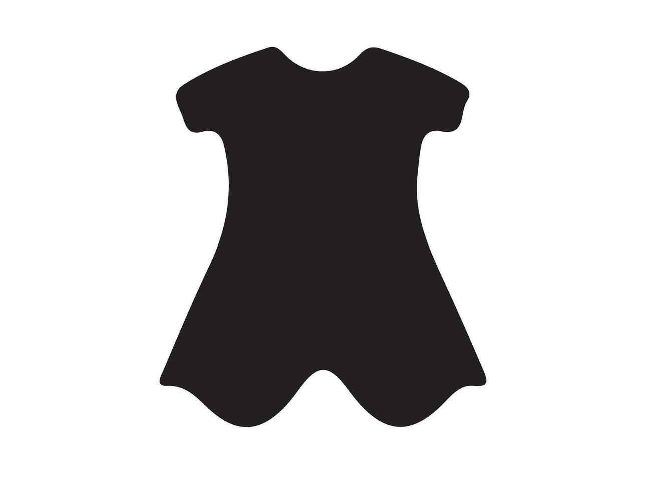 Baby frock in silhouette on white background vector
