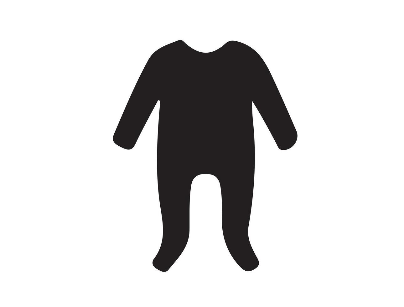 Baby bodysuit in silhouette on white background vector