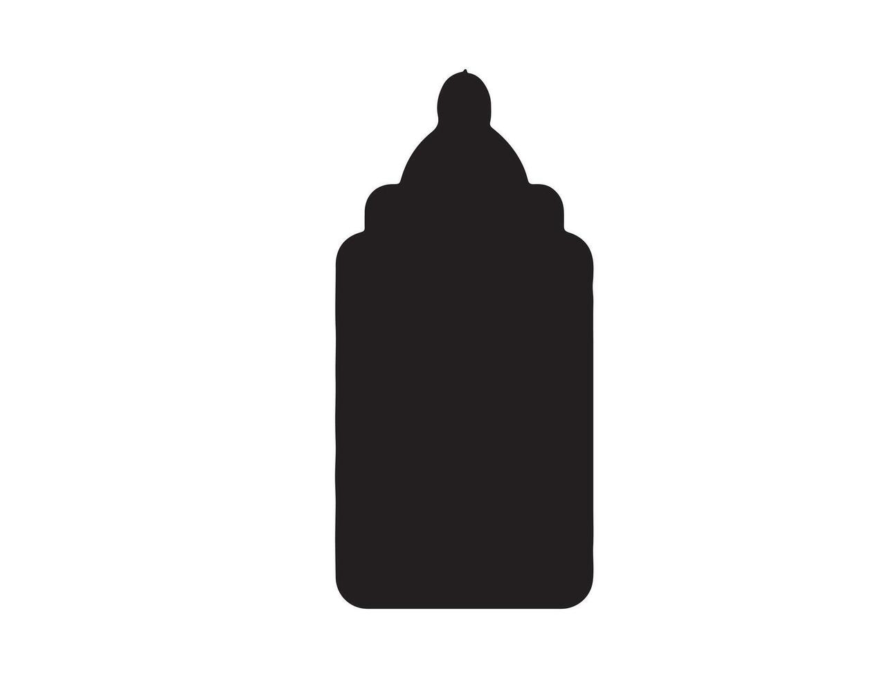 Baby feeder in silhouette on white background vector