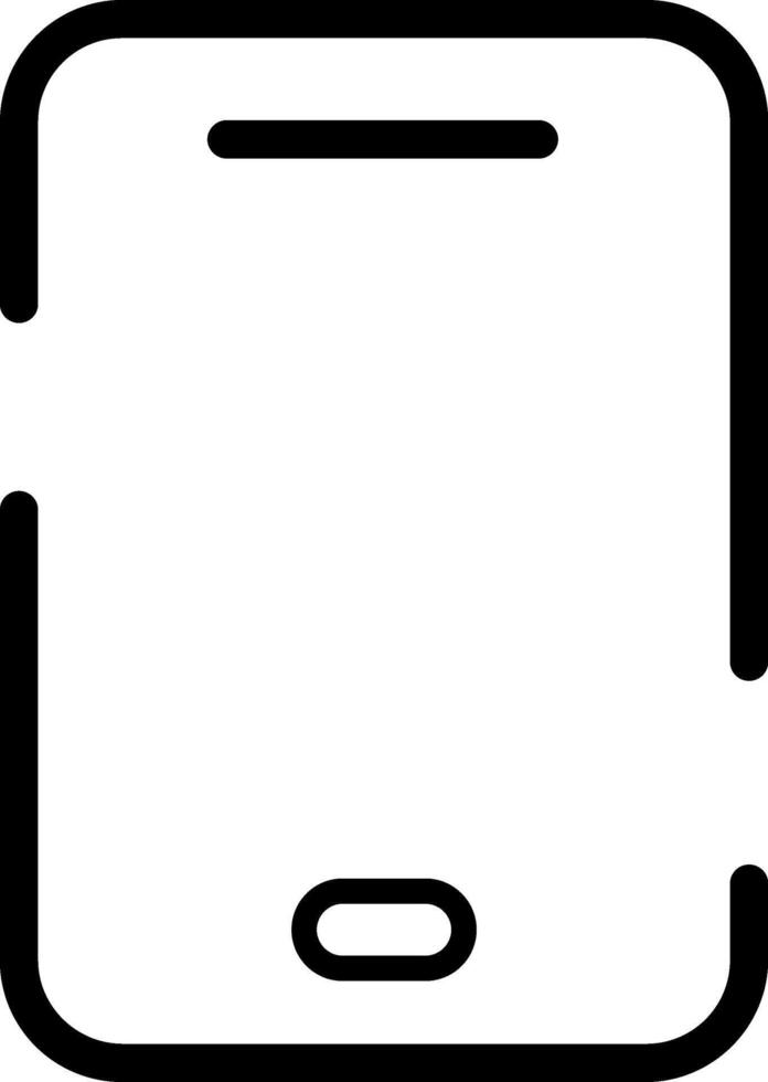 Minimalistic Modern Rounded Outline Phone Icon vector