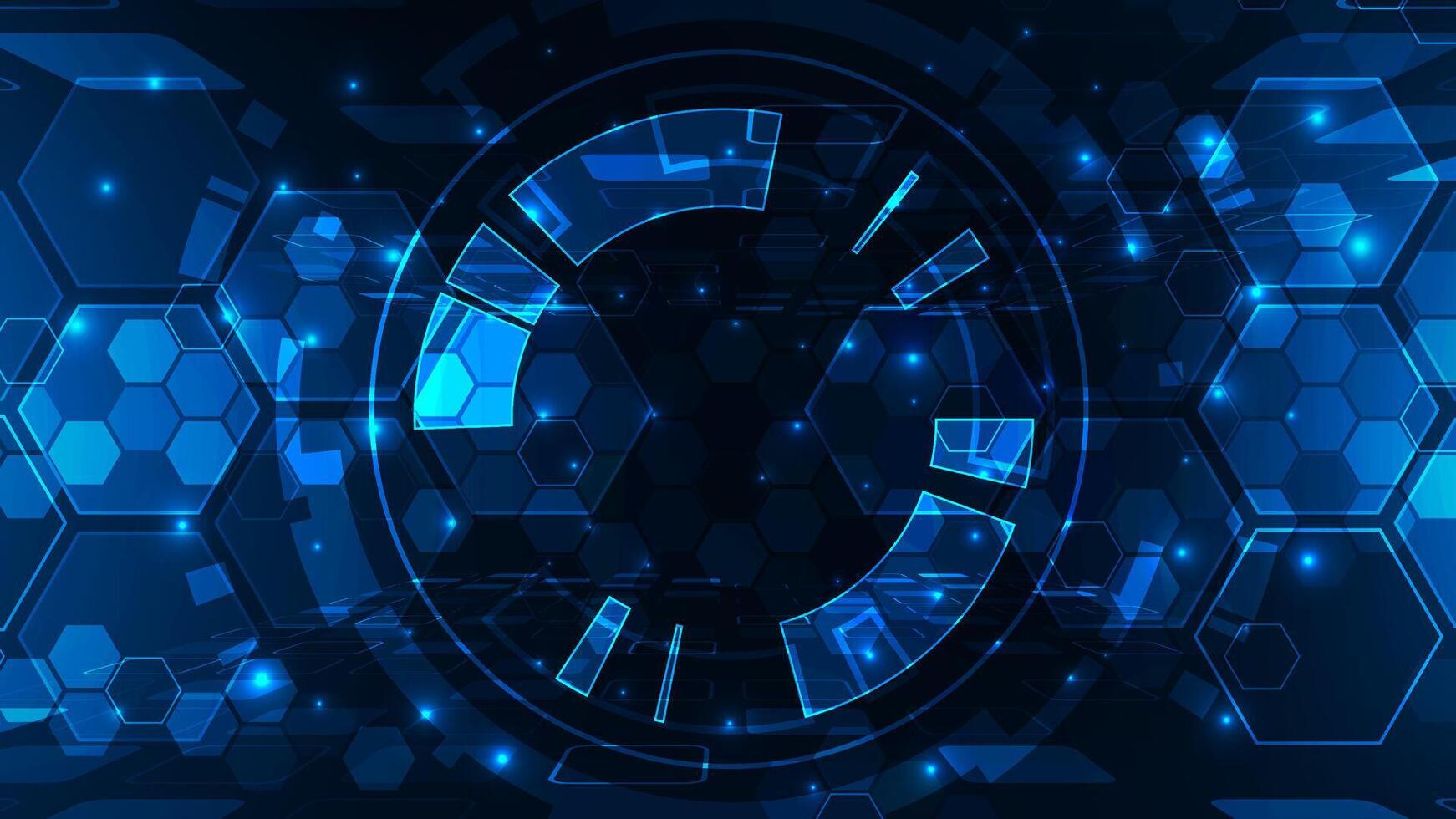 Futuristic blue hexagonal technology background vector