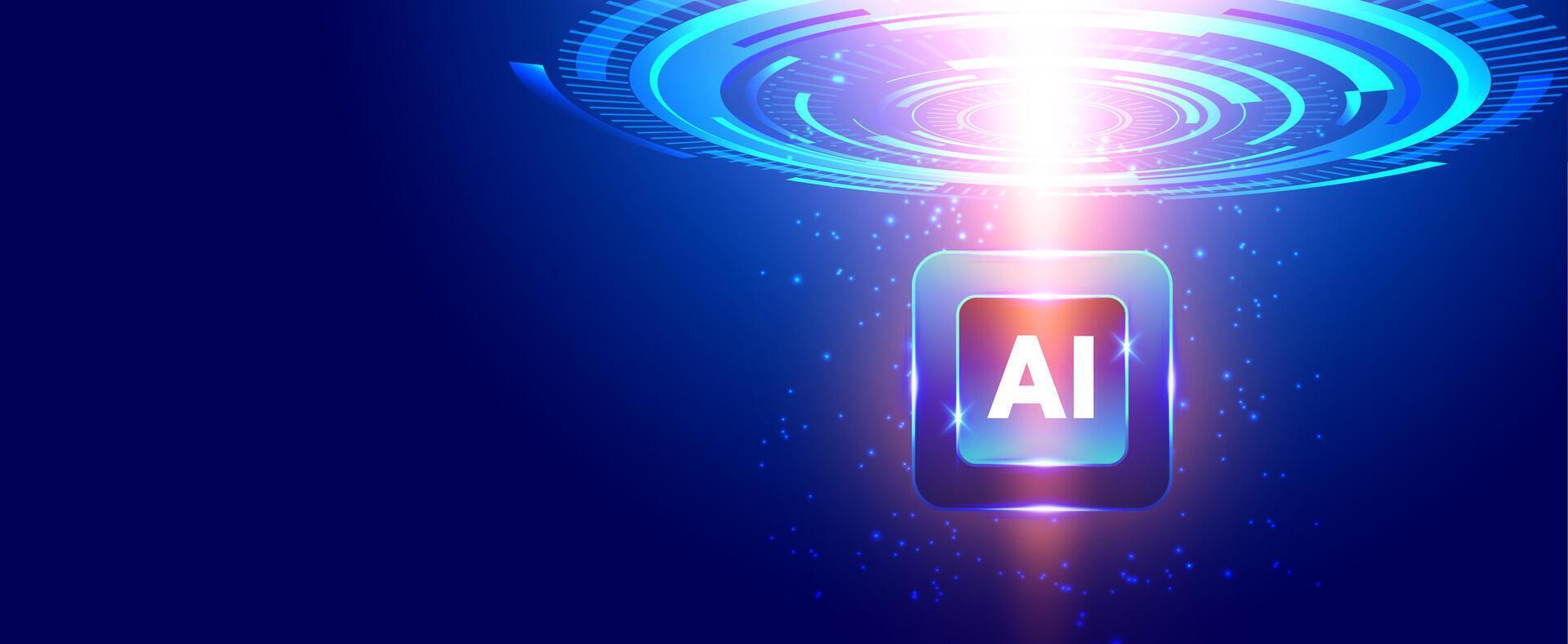 AI symbol with digital effects vector