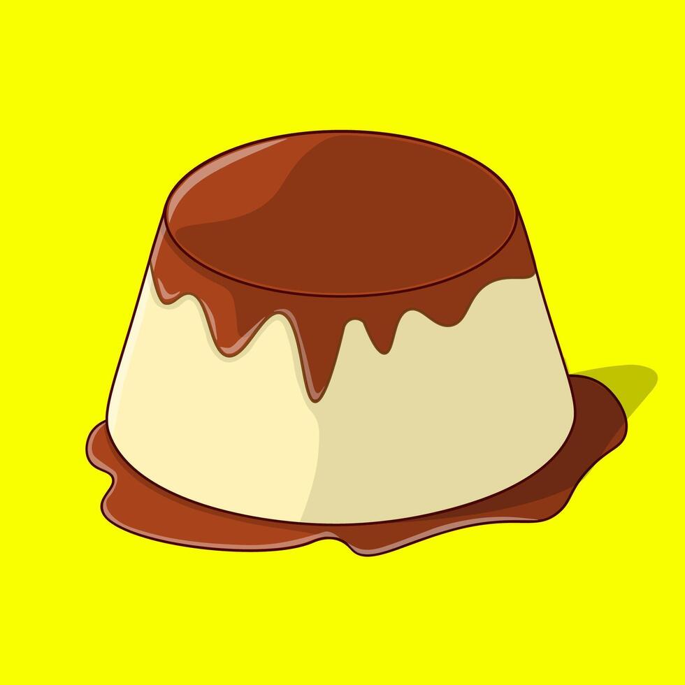 Golden Sweet Caramel Pudding vector