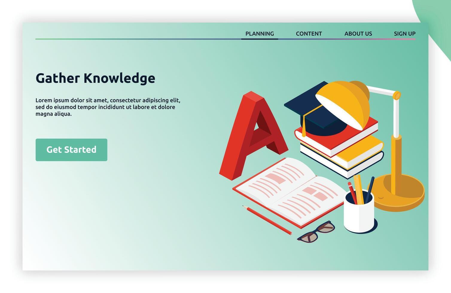 Study materials and desk accessories vector