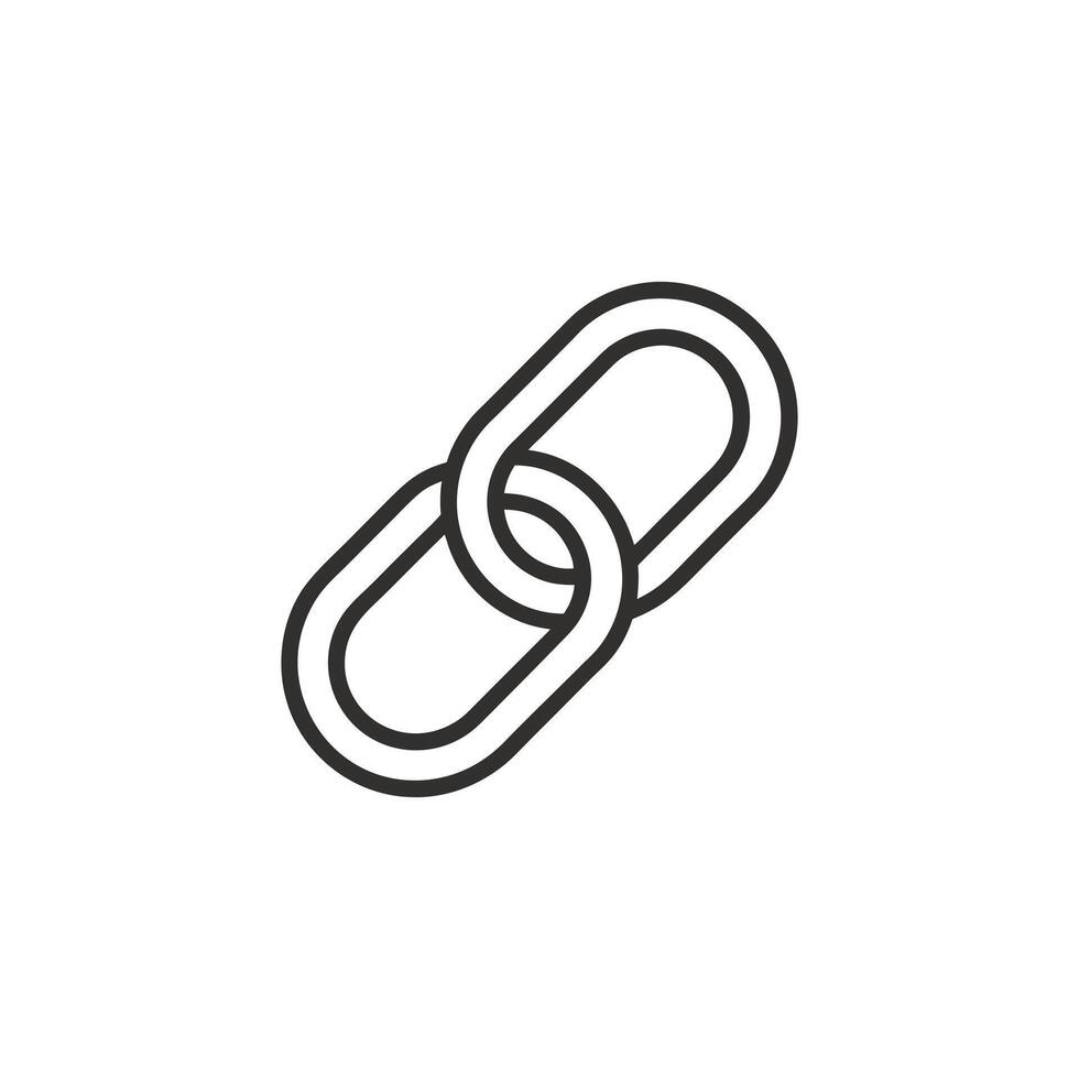 Simple chain link icon representing connection and strength isolated on white background vector