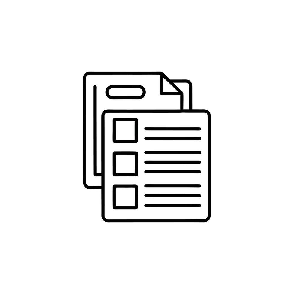 Document list icon with checkboxes isolated on white background vector