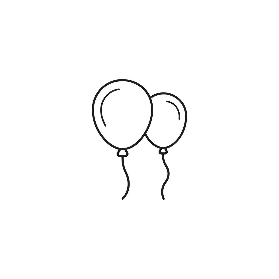Two outline balloons isolated on white background vector