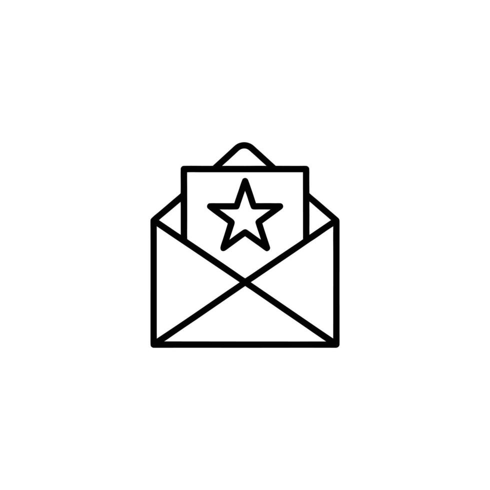 Open envelope with star inside isolated on white background vector