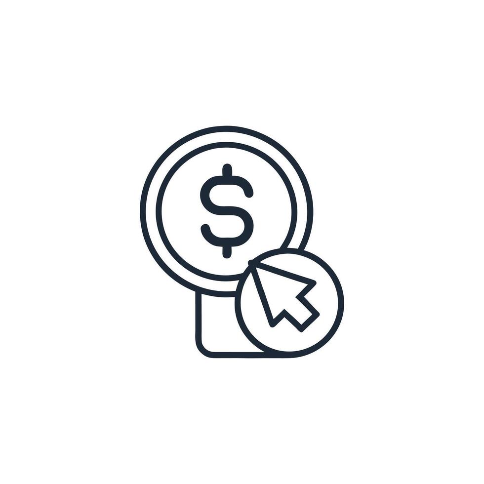Click to earn money icon isolated on white background vector