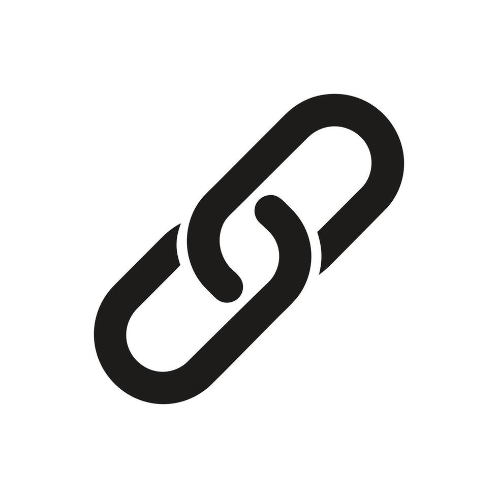 Black chain link icon isolated on white background vector