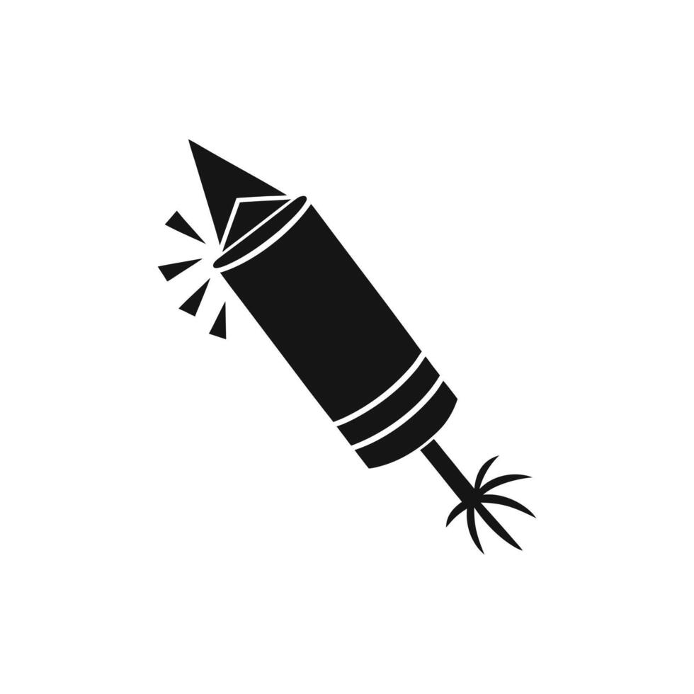Black silhouette of a firecracker isolated on white background vector