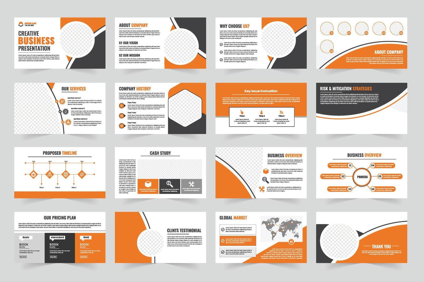 Business presentation template with modern design vector