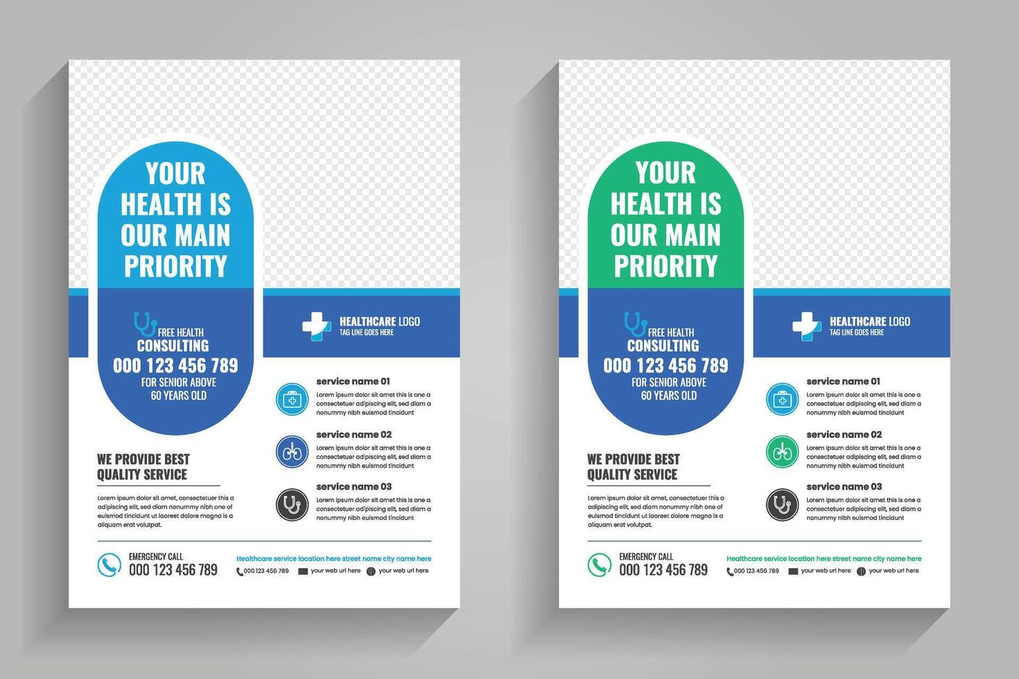 Health consulting service flyer vector
