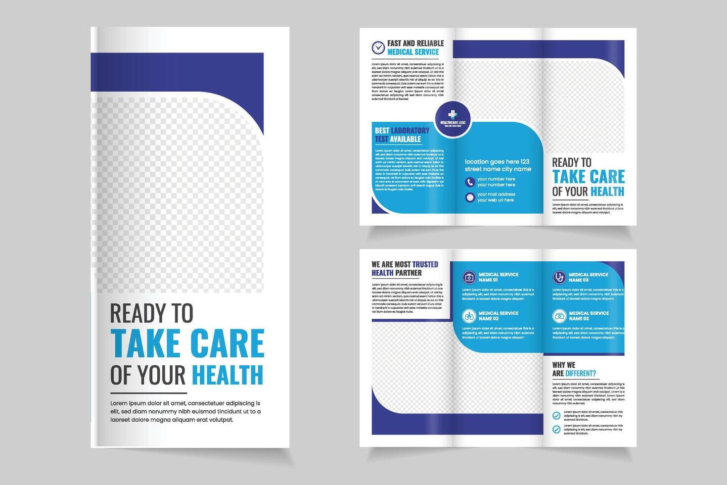 Health service brochure design vector