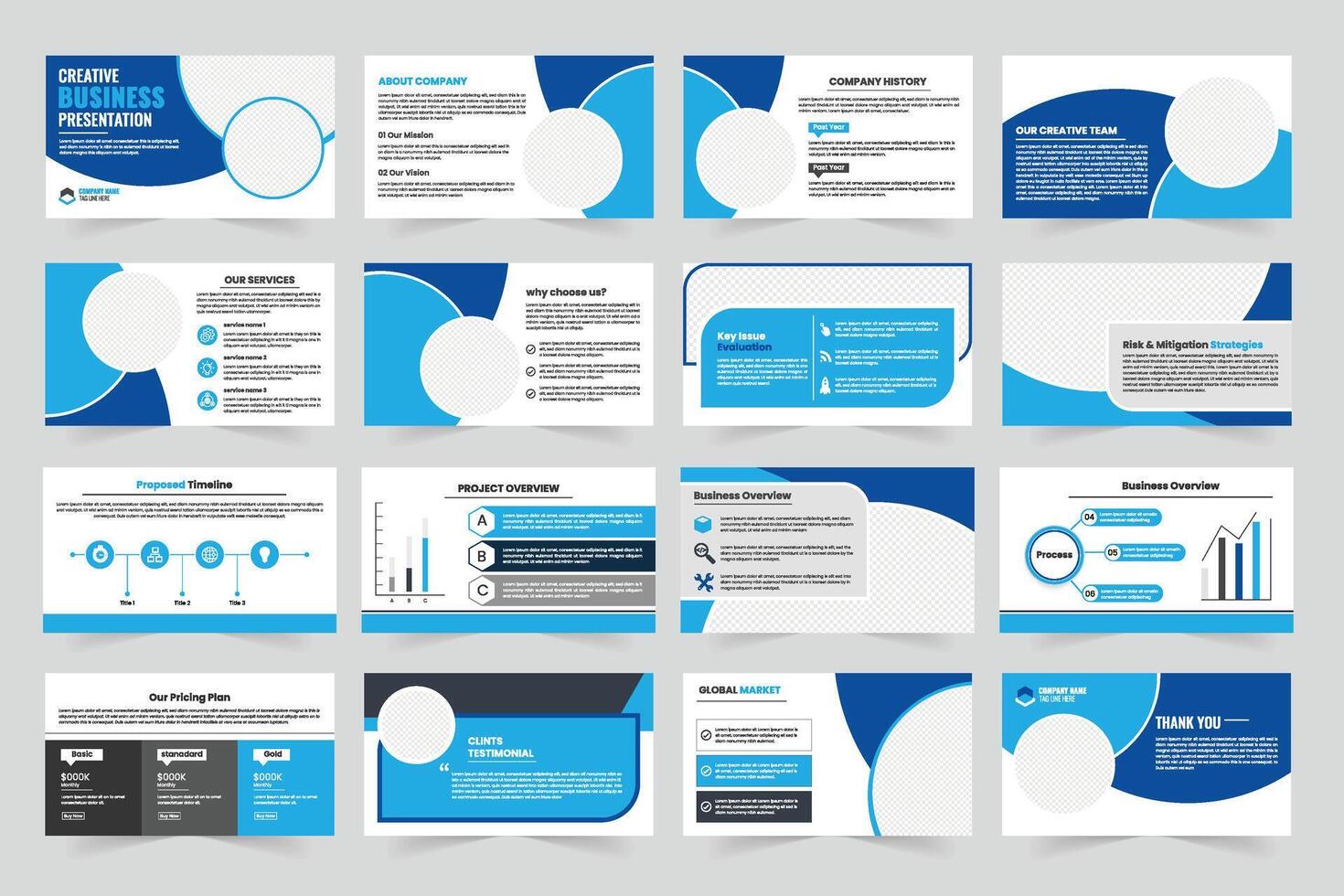 Creative business presentation layout preview vector