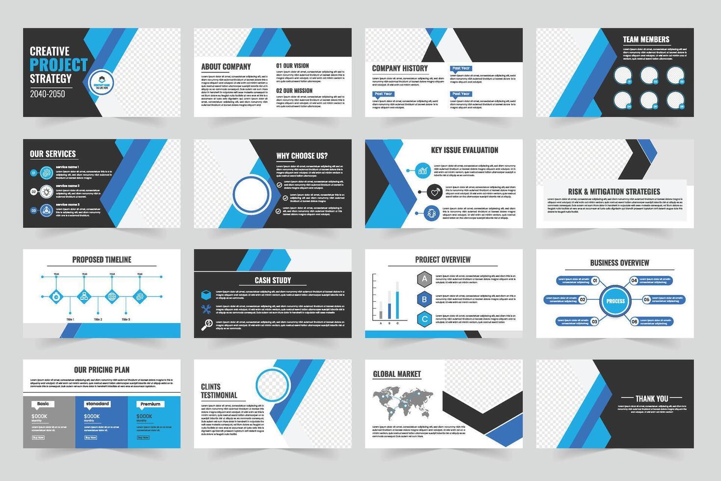 Creative project strategy presentation design vector