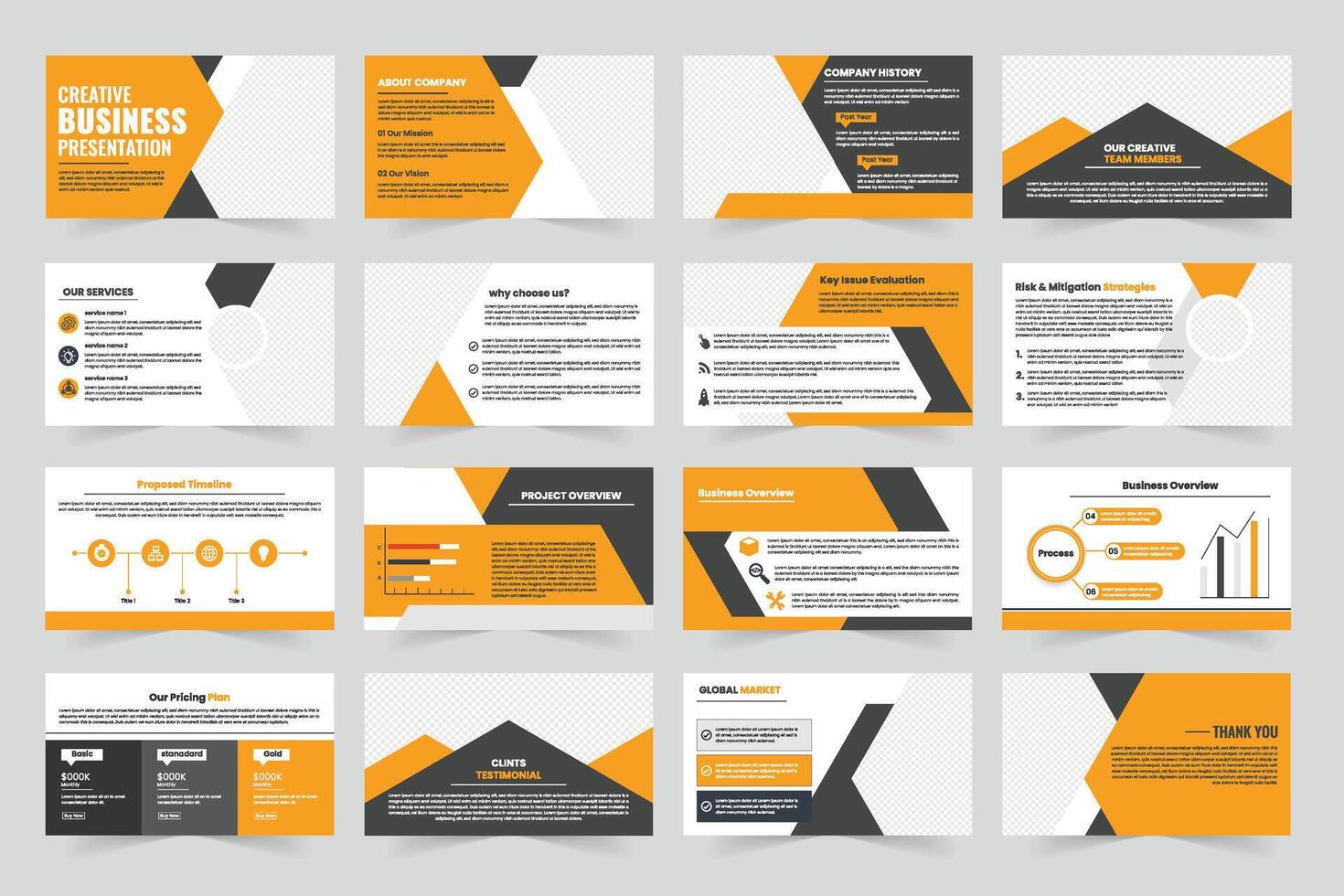 Creative business presentation slides overview vector