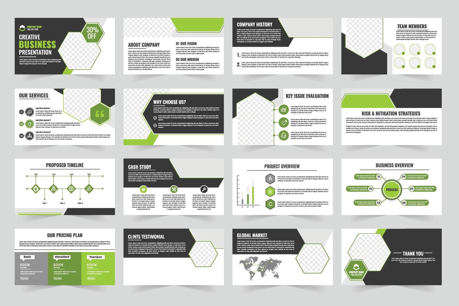 Creative business presentation slides overview vector