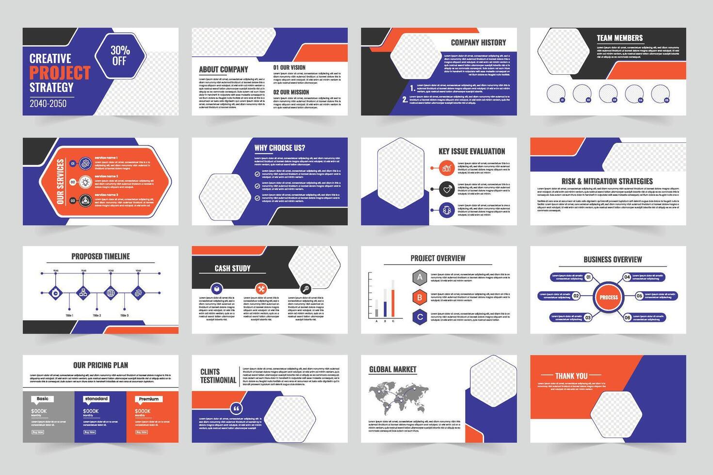 Creative project strategy presentation design vector