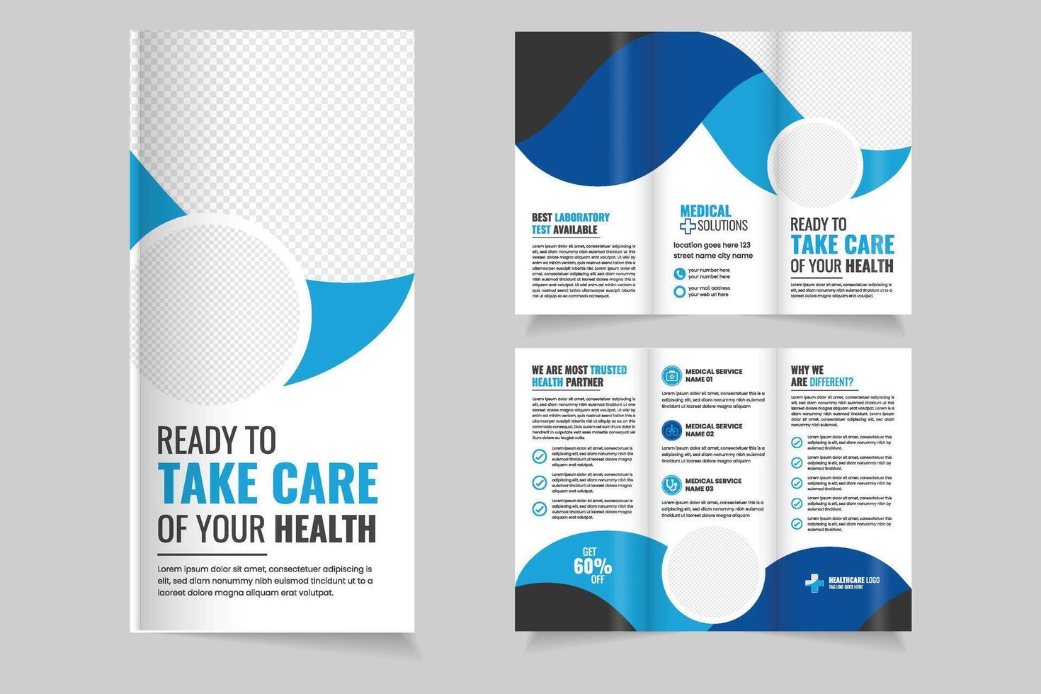 Brochure showcasing health services available vector
