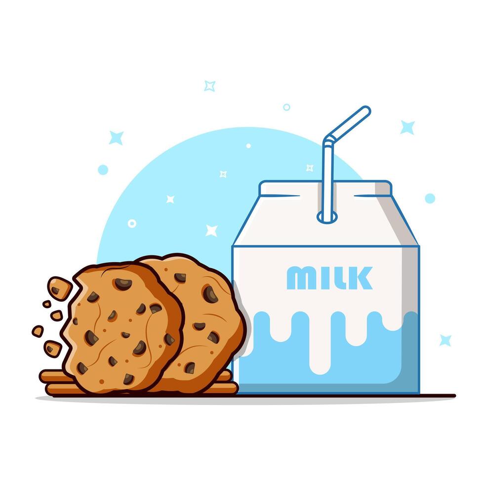 Cookies and Milk A Classic Snack Illustration Vectors Cartoon Flat Design