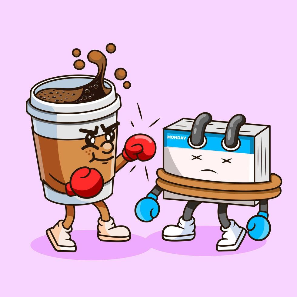 Coffee cup boxing with calendar vector
