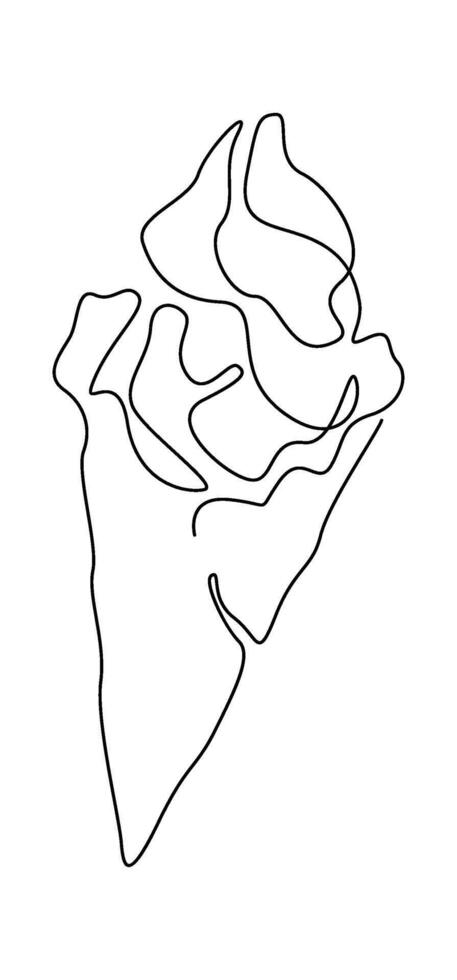 Swirl of soft-serve ice cream in cone Illustration vector