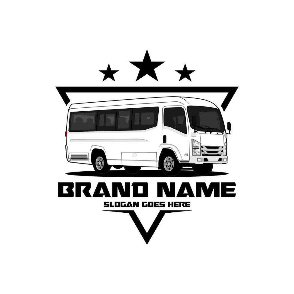 minibus van logo design with brand name template vector