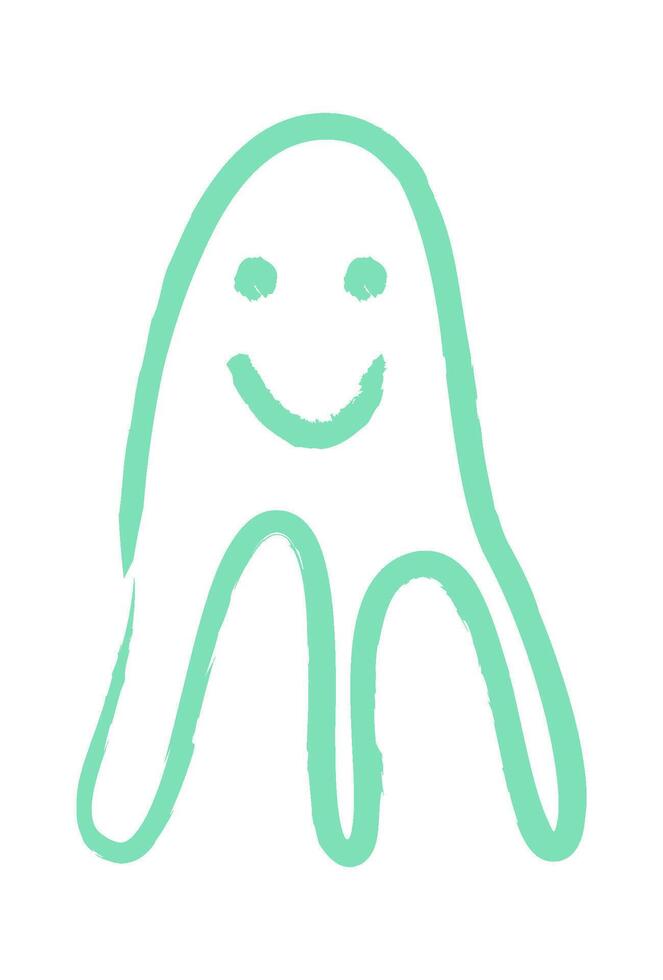 Octopus linear children drawing vector