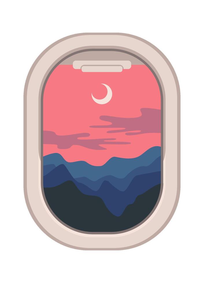 Landscape from airplane window Illustration vector