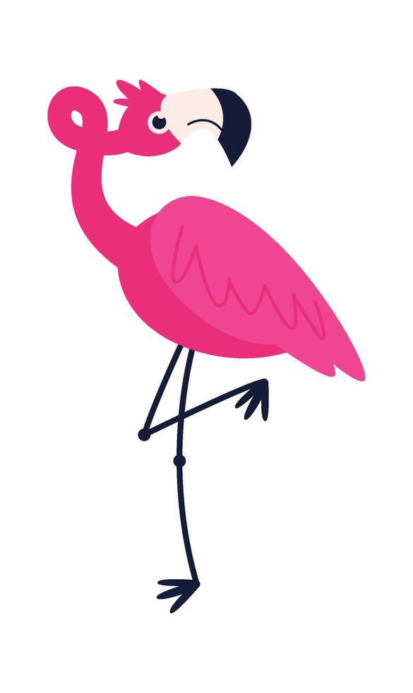 Funny flamingo character vector