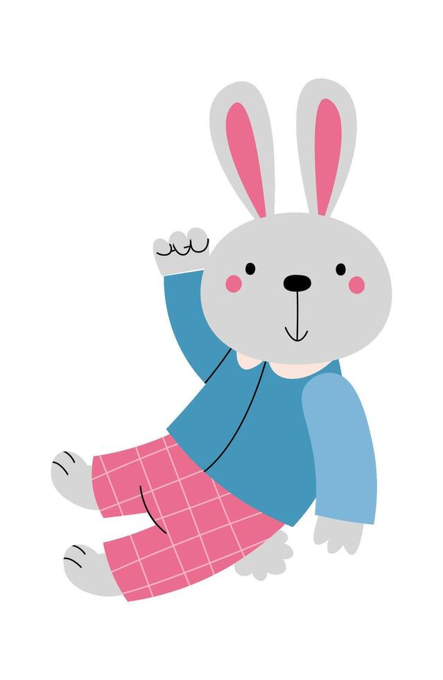 Cute rabbit in suit vector