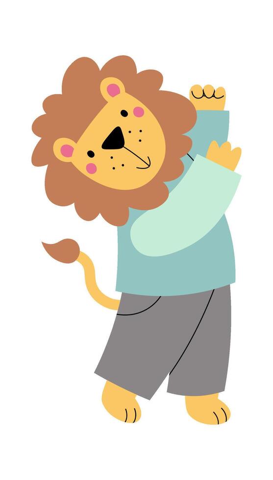 Cute lion in suit vector