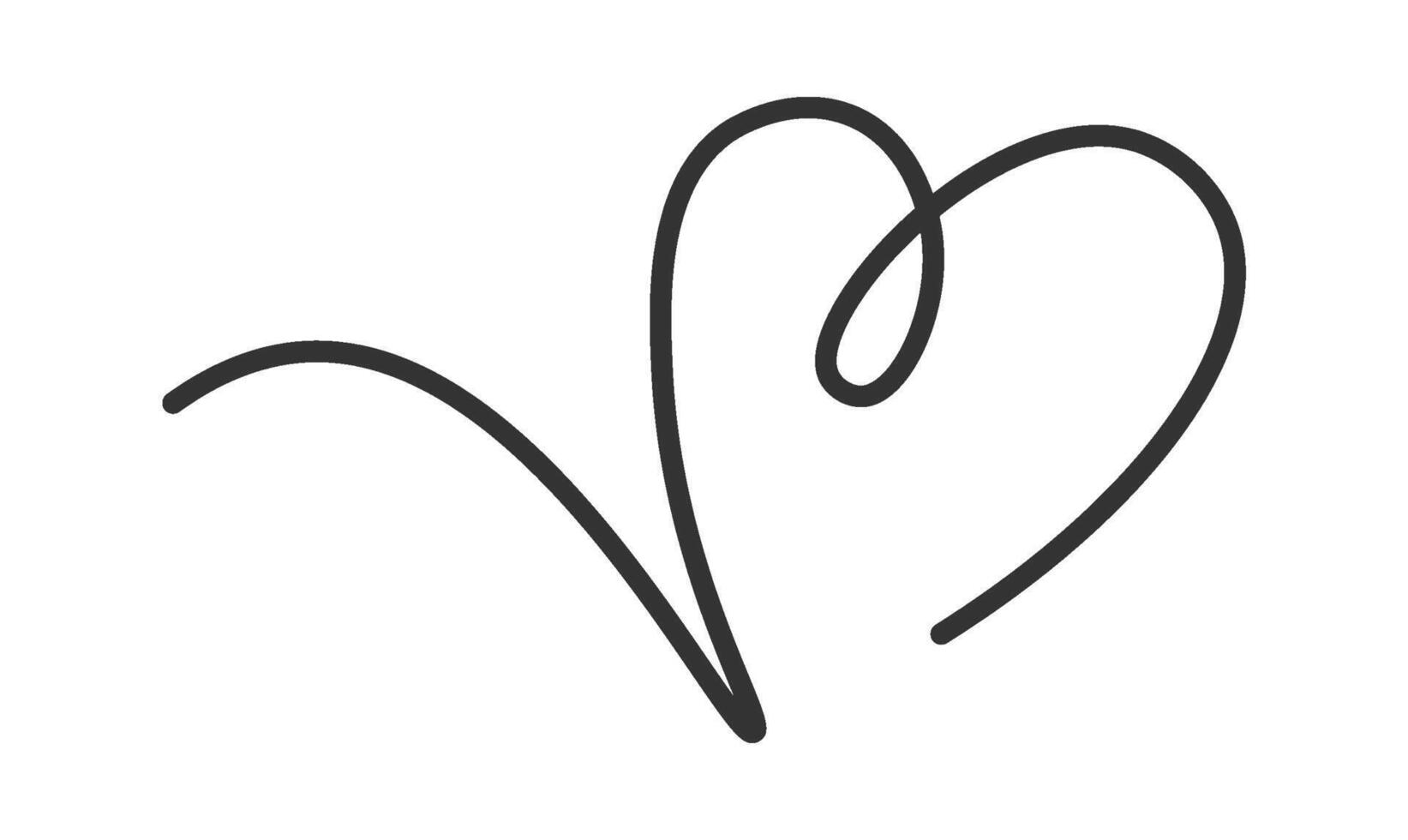 Continuous line art of heart Flat Illustration vector