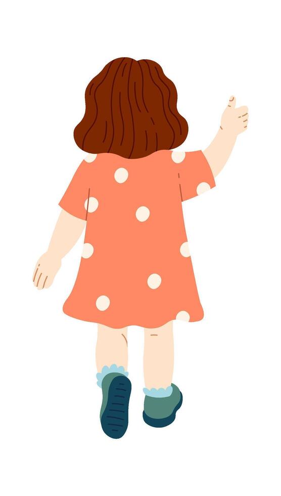 Toddler girl showing palm vector