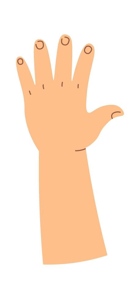 Kid hand showing palm vector