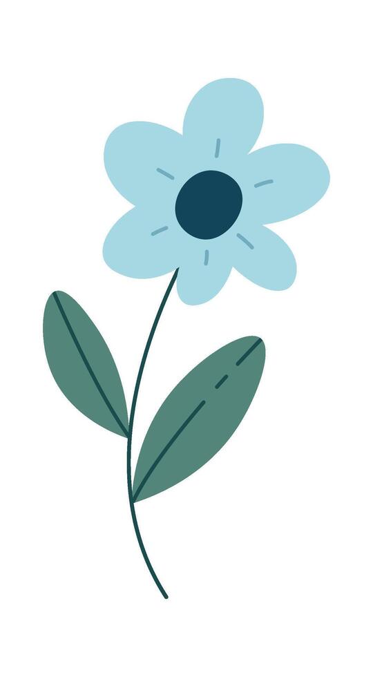 Hand drawn summer flower decor element vector
