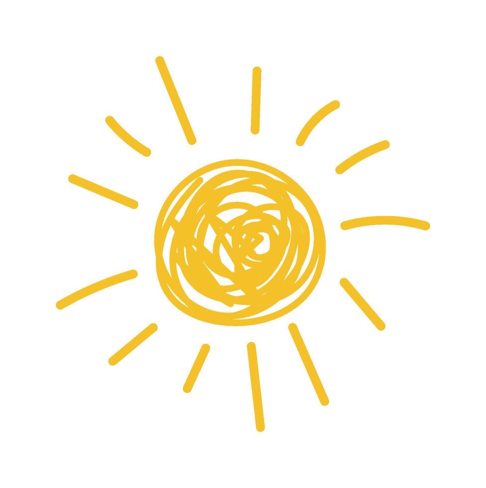 Children drawing sun by pencil vector