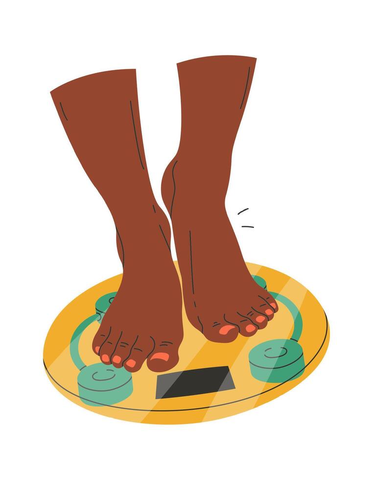 Feet on weighing scale Drawn Icon vector