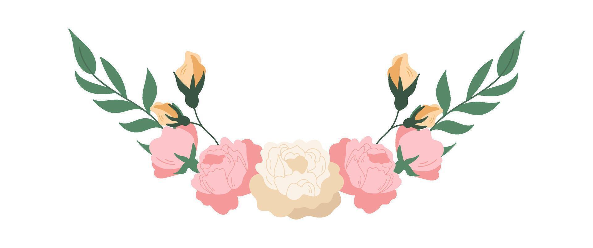 Flower arrangements with rose and branches Icon vector