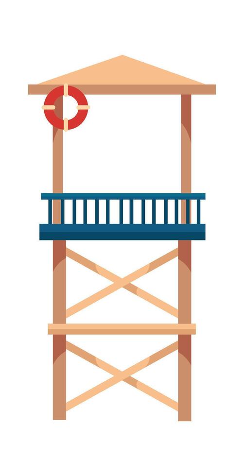 Wooden lifeguard station Hand Drawn vector