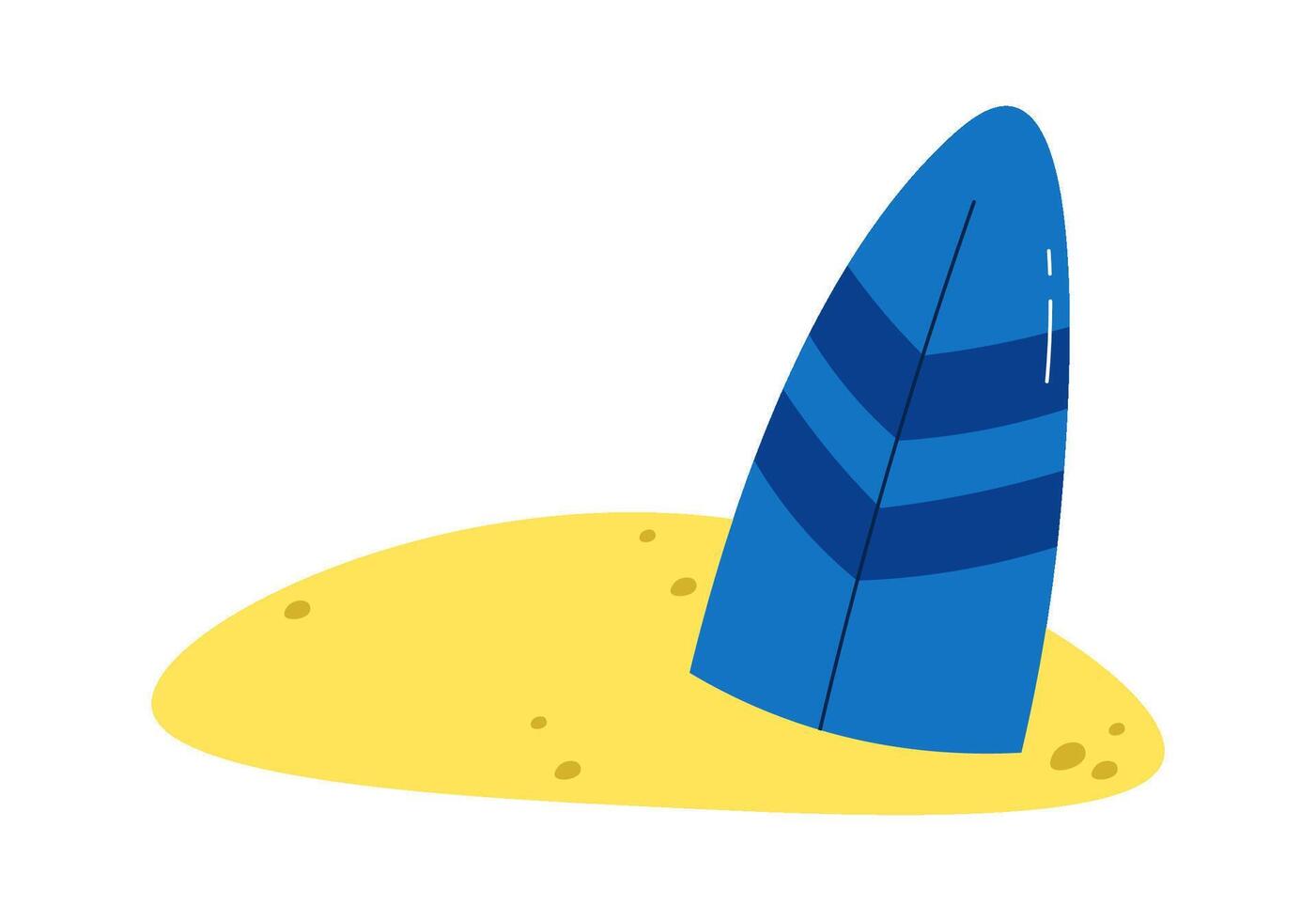 Surfboard in sand vector